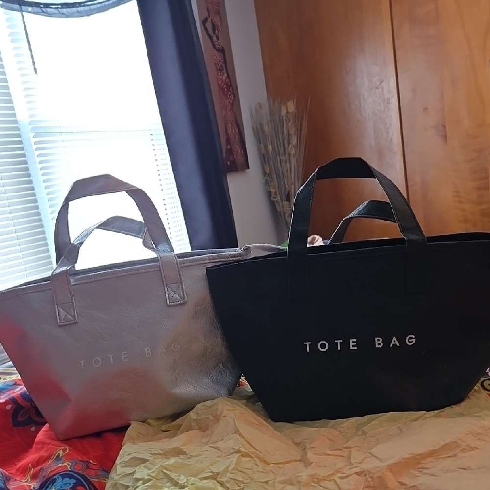 Stylish Black and Silver Tote Bags.